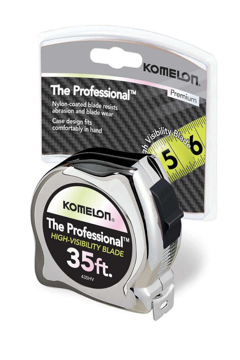 Komelon 435HV High-Visibility Professional Tape Measure, 35-Feet by 1-Inch, Chrome - Image 3
